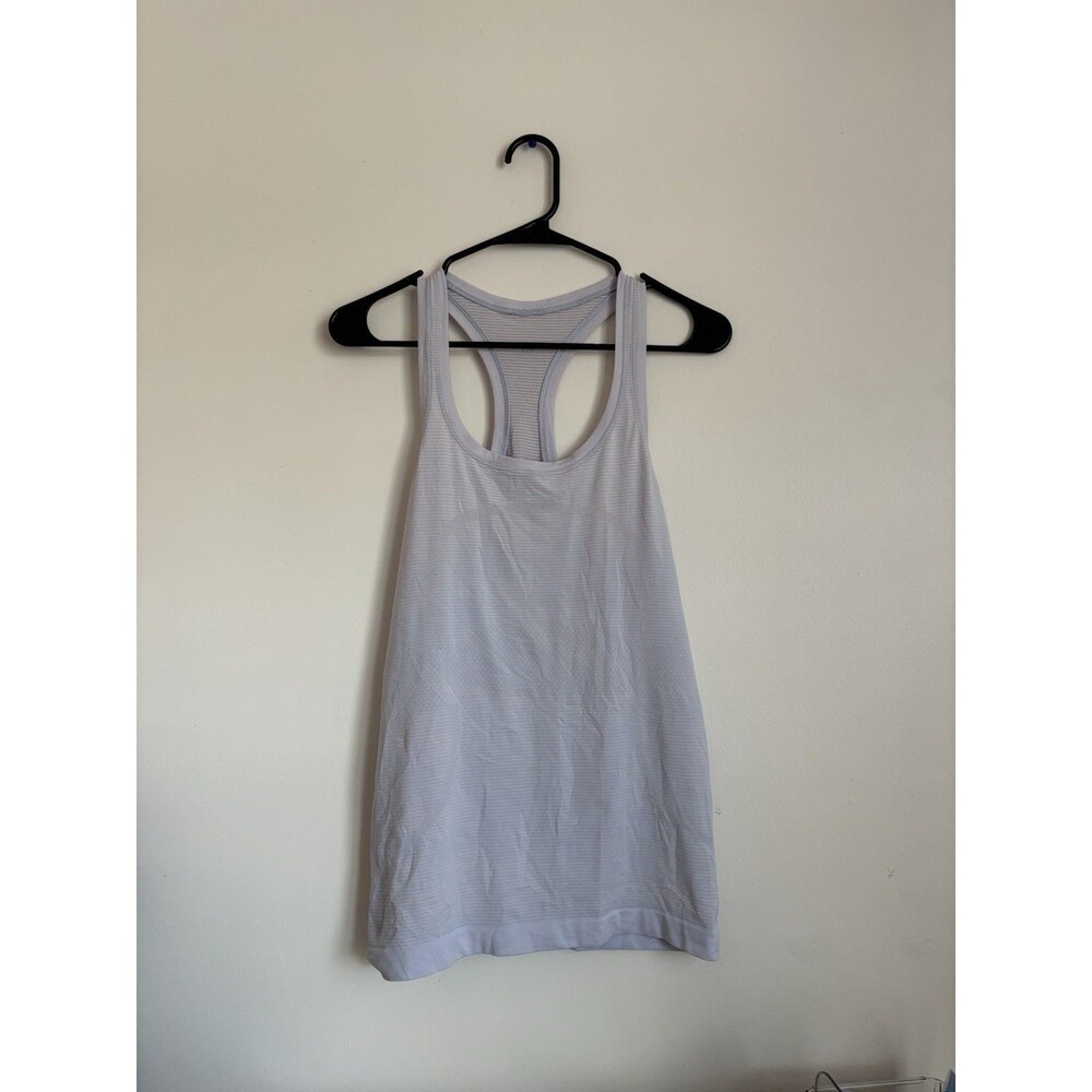 Lululemon Light Purple Striped Swift Stride Running Tank P2P 17" Fits 4/6